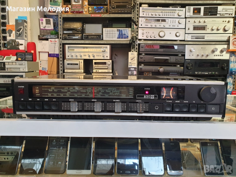 Колекционерски ресийвър с касетен дек ACEC 85001 / Усилвател с радио и касетен дек. Много рядък.  В , снимка 1