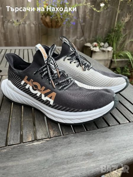 $163 Мъжки маратонки HOKA Carbon X3 Black and white 44-45 отлично състояние, снимка 1