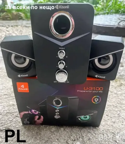 Тонколони Kisonli U-3100, AUX, 3W+2x2W, Black - 22223 Код P151, снимка 1