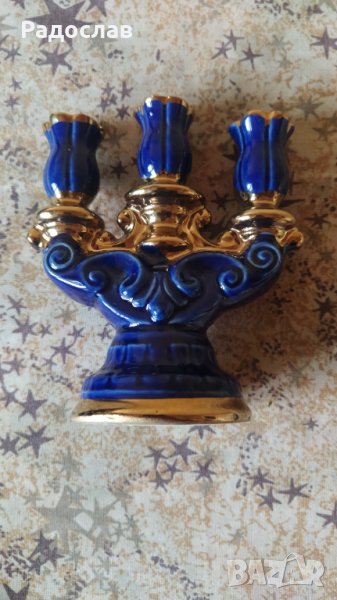 троен свещник ръчна изработка , снимка 1