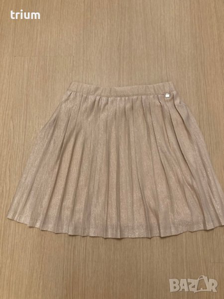 Детска плисирана пола Relish, 12г., ръст 152см., златист цвят, снимка 1