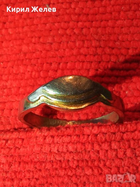 СТАР МАЙСТОРСКА ИЗРАБОТКА ПОСРЕБРЕН ПРЪСТЕН БЛАГОРОДНА НЕРЪЖДАЕМА СТОМАНА ВИНТИДЖ АРТ БИЖУ 25812, снимка 1