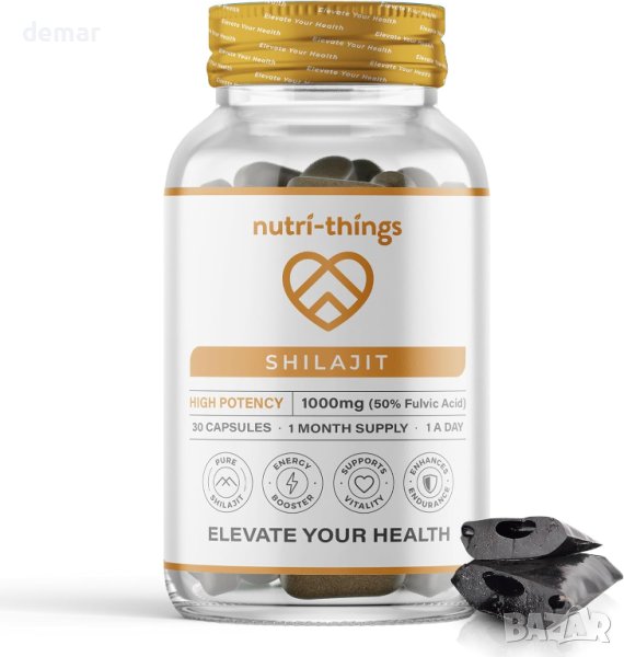 Elevate Your Health® Shilajit Енергийна хранителна добавка - 30 капсули, снимка 1