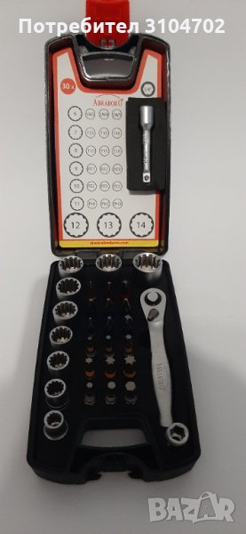 Abraboro комплект тресчотка, вложки и накрайници 30 части, снимка 1