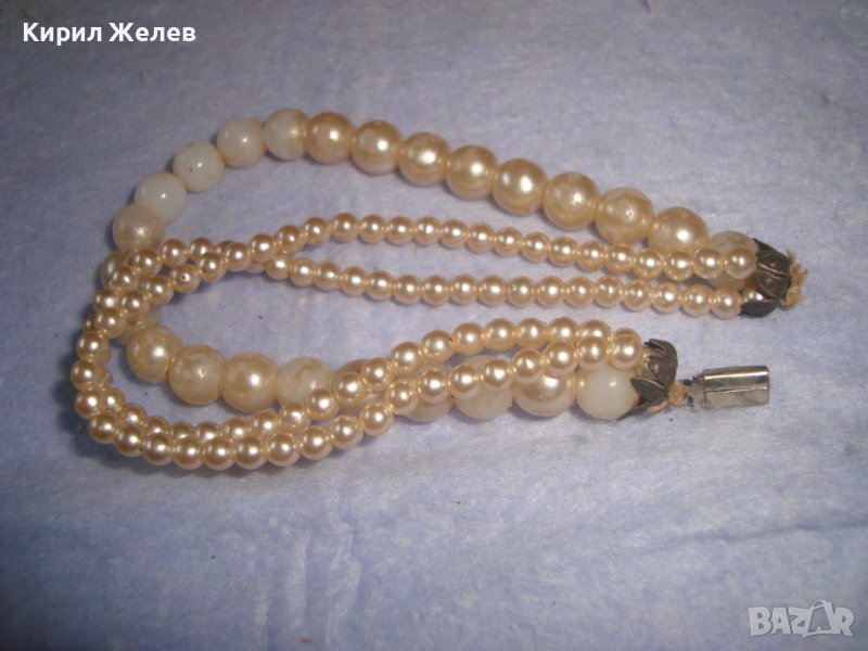 СТАРА ПЕРЛЕНА АР НУВО СТИЛ ТРОЙНА РЕТРО АРТ ГРИВНА 63161, снимка 1