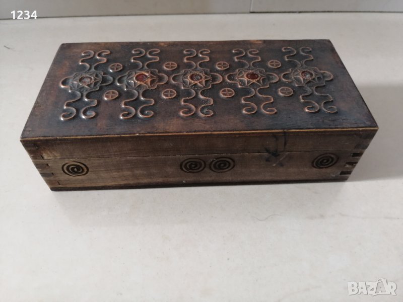Дървена кутия 19 х 9 h 5 см. , снимка 1