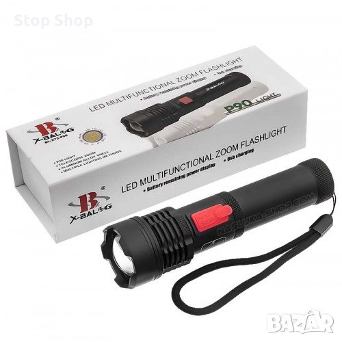 ФЕНЕР СЪС ZOOM И USB ЗАРЕЖДАНЕ X-BALOG P90 LIGHT, снимка 1