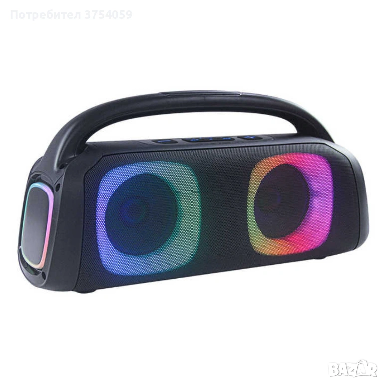 Парти тонколона 2 × 5.25" – 40 W RMS, Bluetooth, RGB LED светлини, батерия 3600 mAh, снимка 1