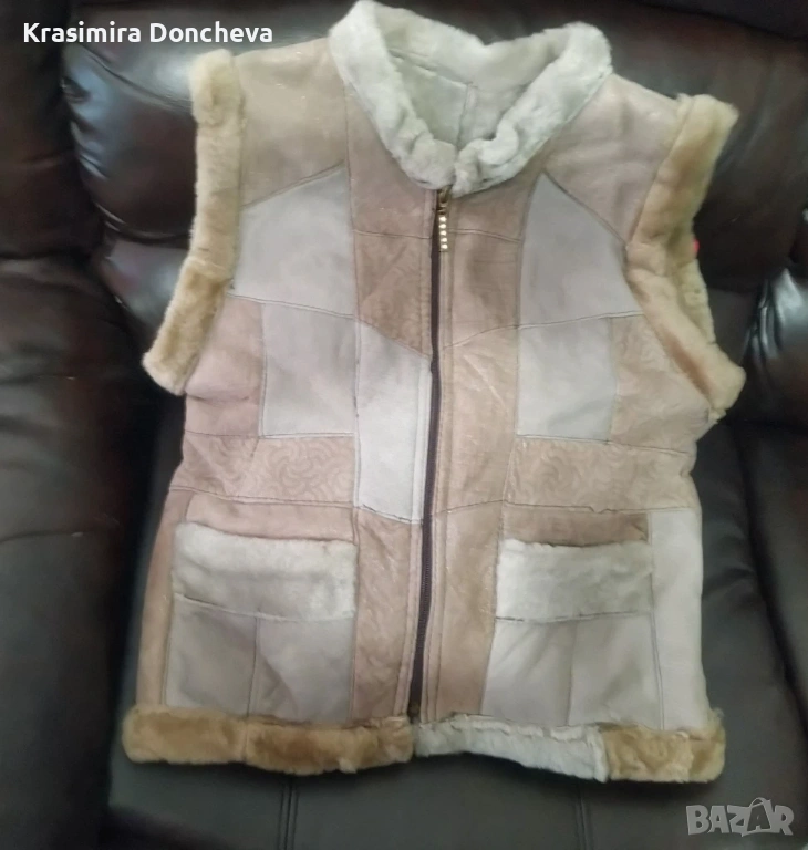 Дамски елек от естествена овча кожа, снимка 1