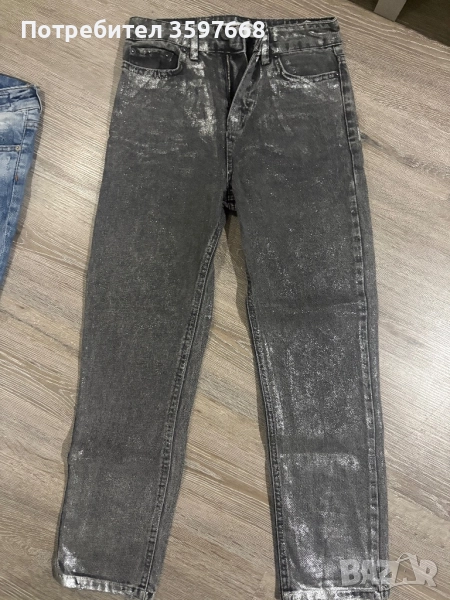 Ефектни металически дънки , снимка 1