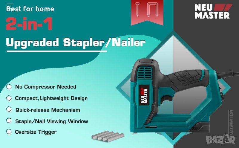 Ел. такер NEU MASTER  NTC0060-EU Електрически пистолет за пирони/пистолет за телбод, снимка 1