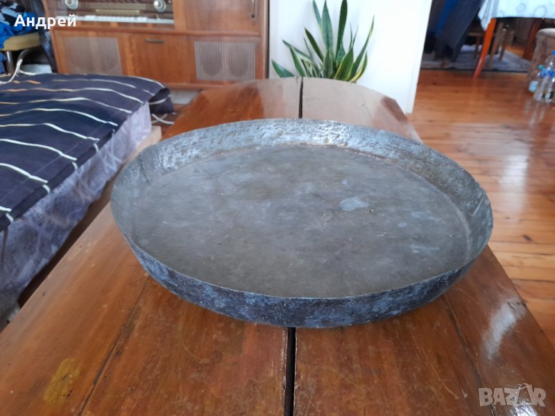 Старинна Медна,Бакърена тава,тепсия , снимка 1