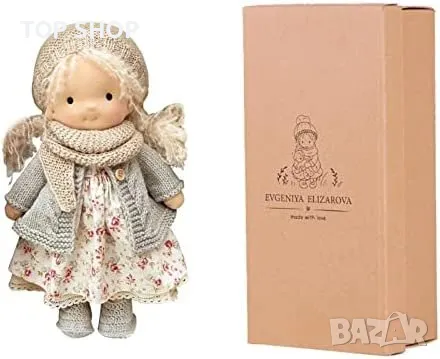 Waldorf Doll Ръчно изработена плюшена кукла, пълнена плюшена щастлива кукла изненада подарък парца, снимка 1