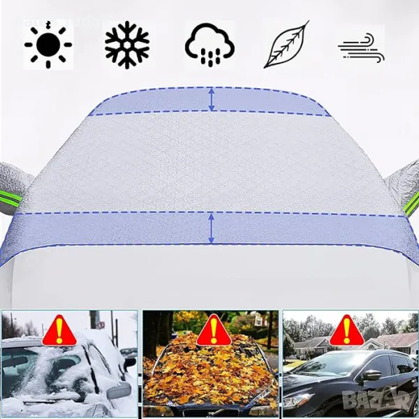 Термо Покривало против заледяване на предно стъкло на автомобил, снимка 1