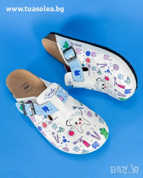 🥁 Намаление - Ортопедични чехли със стелка от естествена кожа | Марка Tuasolea, снимка 1