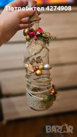 Подаръчни бутилки и свещници- ръчна изработка , снимка 13 - Декорация за дома - 48359118