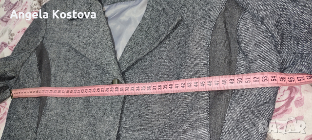 Сиво разкроено манто, снимка 2 - Палта, манта - 44855620