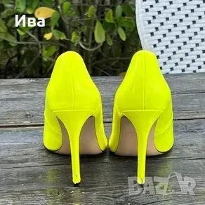 Неонови обувки ZARA 39 номер, снимка 5 - Дамски обувки на ток - 48014400