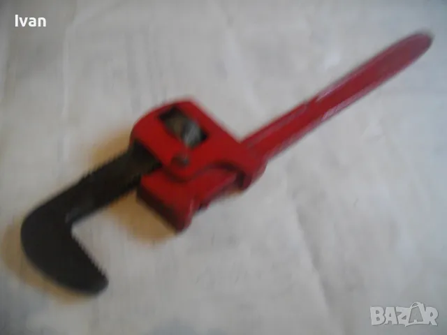 2" ЦОЛА ГОЛЯМ НЕМСКИ ВОДОПРОВОДЕН КЛЮЧ ПОЧТИ НОВ ОТЛИЧЕН 61см/Захват 80мм DROP FORCED ПРОФЕСИОНАЛЕН, снимка 3 - Други инструменти - 48228638