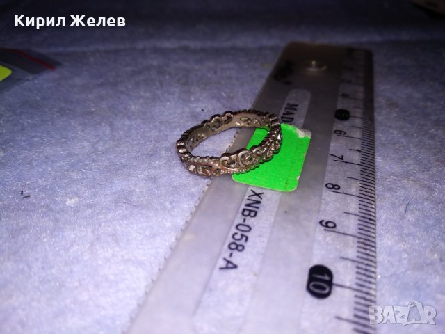 СТАР МЕДЕН ПОСРЕБРЕН АЖУРЕН РЕТРО ПРЪСТЕН Тип ХАЛКА 35021, снимка 11 - Антикварни и старинни предмети - 39633627