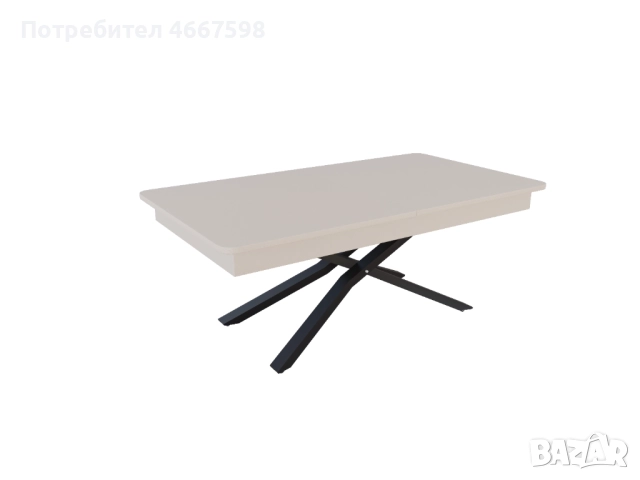 Разтегателна холна маса Мегара с повдигащ механизъм – ПДЧ плот, метална основа, снимка 3 - Маси - 52640114