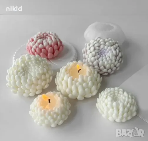 3D голяма Хризантема цвете дълбок силиконов молд форма за фондан шоколад гипс смола свещ декор сапун, снимка 10 - Форми - 47079446