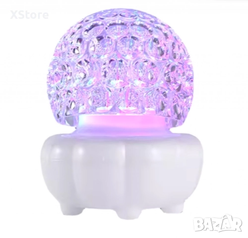 Коледна кристална въртяща се топка LED светлина