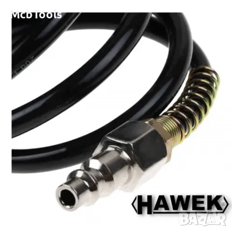 Спирален маркуч за въздух с бързи връзки 10 м. / 10 х 14 мм HAWEK, снимка 2 - Други инструменти - 49305308