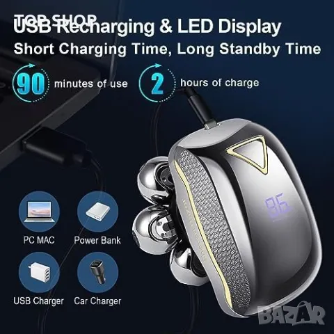 Нова Безжична акумулаторна електрическа самобръсначка тример Мъже Подарък, снимка 5 - Тримери - 49335193