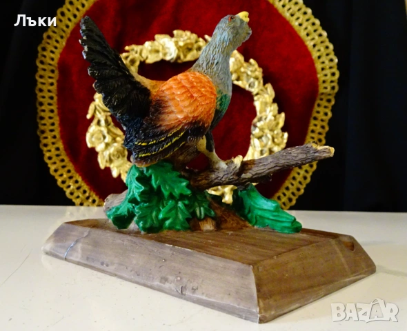 Порцеланова фигура Глухар,поставка за пура,лого на бира Hasseröder, снимка 5 - Антикварни и старинни предмети - 53066932