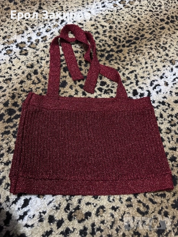 Червен блестящ пухкав потник, снимка 2 - Потници - 52870862