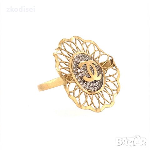 Златен дамски пръстен 3,07гр. размер:56 14кр. проба:585 модел:16316-1, снимка 3 - Пръстени - 40457643