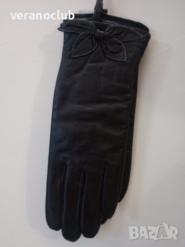 Кафяви дамски кожени ръкавици L, снимка 4 - Ръкавици - 43799951