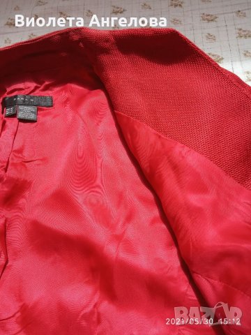 Червено ленено сако, снимка 8 - Сака - 25854578