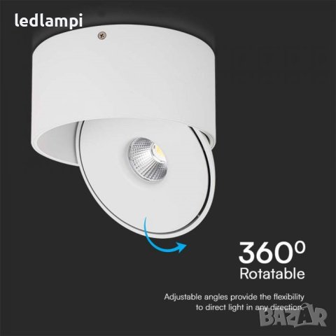LED Луна COB 20W Открит Монтаж 3в1 Бяла, снимка 5 - Лед осветление - 43210465