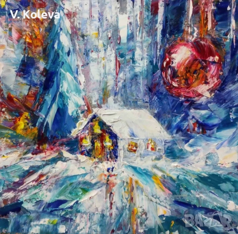 Абстрактна картина. Маслени бои