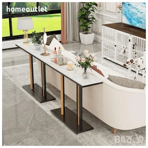 ПРОМОЦИЯ Луксозна конзолна маса с плот от синтерован камък WISFOR JJ-XZ181-LFC, снимка 5 - Маси - 49115353