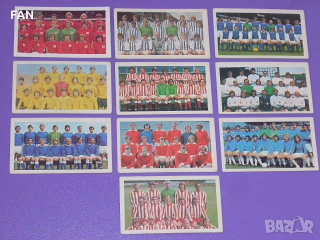 Комплект карти на английски футболни отбори от 1971 г. Нотингам Форест, Съндърланд, Болтън, Шефилд У, снимка 1