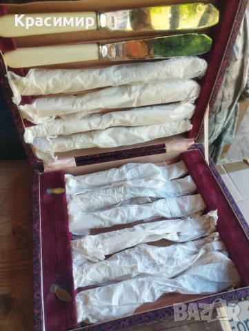 ✨ Комплект винтидж, английски, посребрени прибори в кутия, снимка 6 - Антикварни и старинни предмети - 52373972