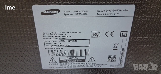 LED телевизор НОМЕР 21. Samsung. Model UE28J4100AW. 28инча 71см. Цифров и аналогов тунер.., снимка 13 - Телевизори - 50555373