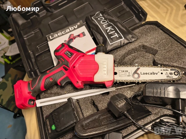 Laecabv Мини електрическа резачка 6 инча с една ръка, безжична миниатюрна  с 2 бр. 16.8v/4Ah 

, снимка 4 - Градинска техника - 50658665