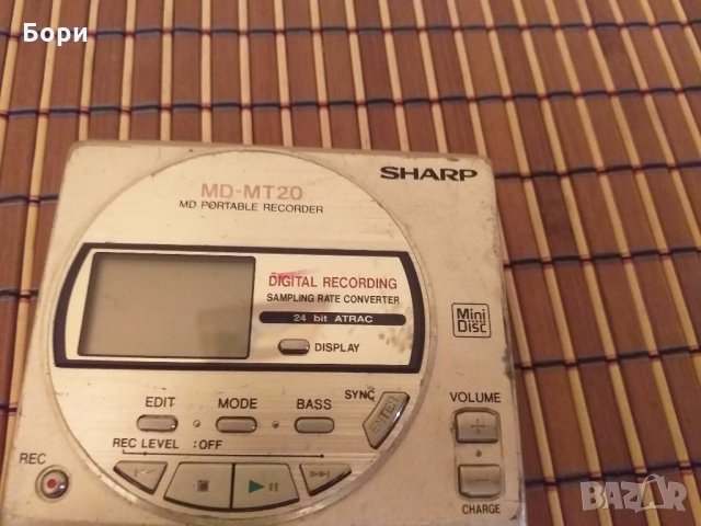  SHARP MD-MT20 minidisc  PORTABLE PLAYER RECORDER , снимка 2 - Плейъри, домашно кино, прожектори - 27911887