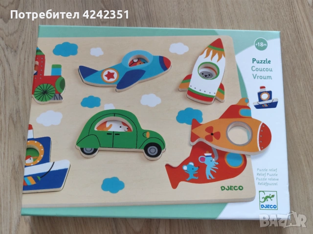 Дървен пъзел Coucou vroum - Djeco, снимка 2 - Образователни игри - 53298237