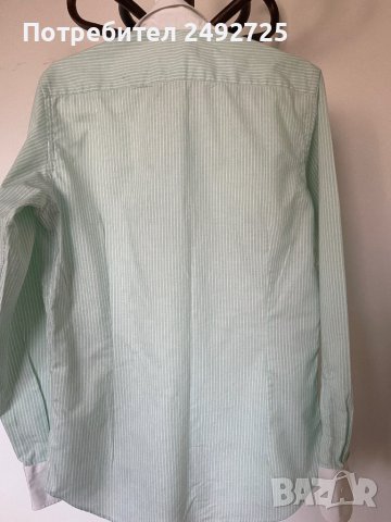 Риза мъжка зелено бяло , марка MONINI, снимка 5 - Ризи - 42935287