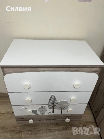 Бебешка кошара със скрин и матрак, снимка 5 - Мебели за детската стая - 53213331