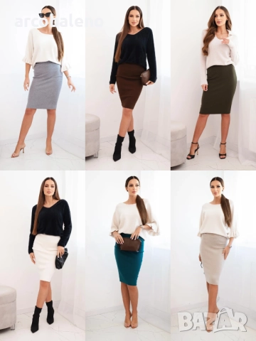 Дамска вискозна пола от еластична плетка, 8цвята 