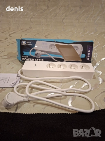 Смарт удължител LSC Smart Connect, 4 гнезда, бял, 1,5 м, съвместим с Alexa и Google Assistant