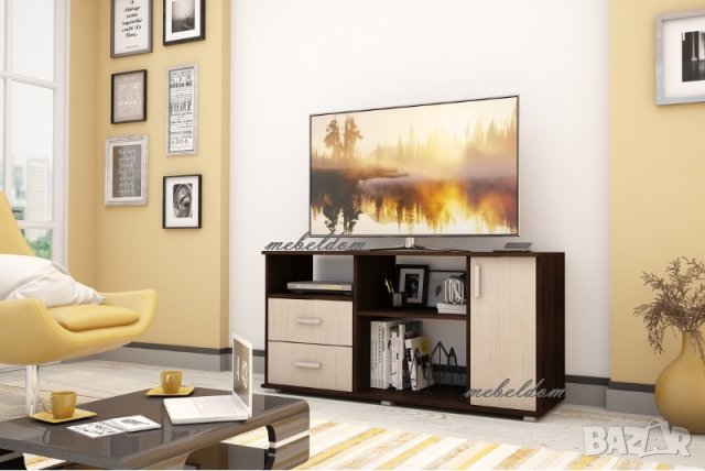 ТВ шкаф 110см. с 2 чекмеджета и плавна врата(код-3065), снимка 2 - Шкафове - 28416855