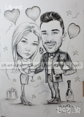  КАРИКАТУРИ , ШАРЖ , рисувам по снимка с пастел, снимка 2 - Картини - 26721847