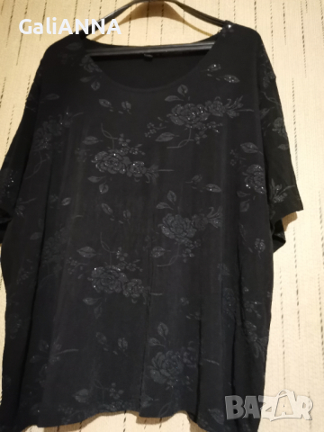 СТРАХОТНА ТУНИКА СЪС СРЕБРИСТО РАЗМЕР 3-4XL, снимка 3 - Туники - 36578436